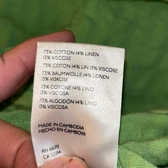 Urban Outfitters Romper Shorts Cotton Linen Blend Green Overalls Pockets XS - Picture 7 of 8